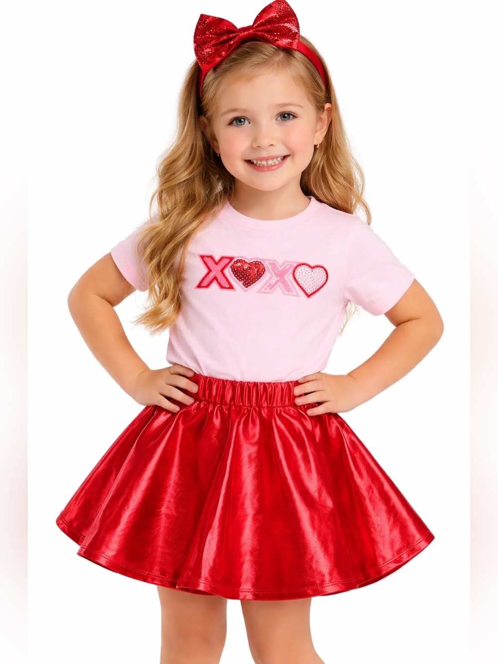 XOXO SEQUIN PATCH VALENTINE'S DAY SHIRT - SWEET WINK